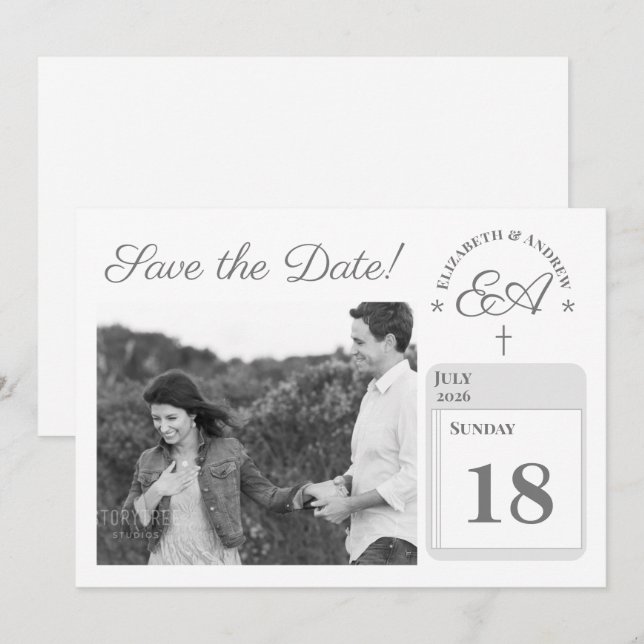 Reserve A Data Católico monograma (Frente/Verso)