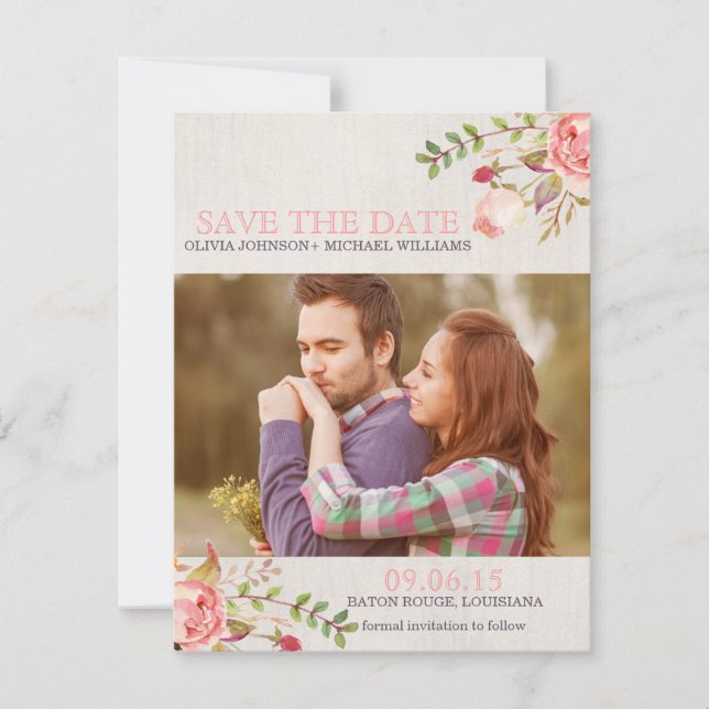 Reserve A Data Caveira de Aquarela Boêmia Salvar a Data (Frente)