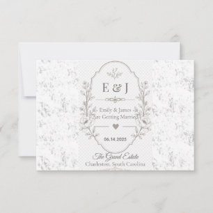 Reserve A Data Celebração de Casamento Romântico de Luxo Design