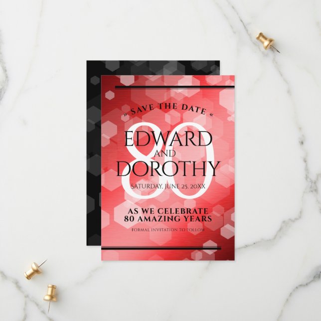 Reserve A Data Celebração do Aniversário de Casamento da 80 Ruby  (Frente/Verso In Situ)