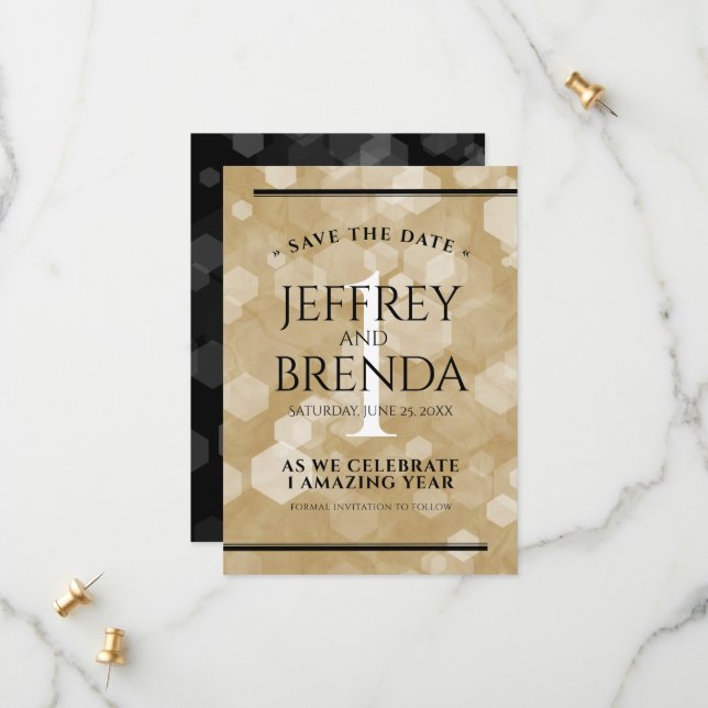 Reserve A Data Celebração do Aniversário de Casamento de Papéis E (Frente/Verso In Situ)