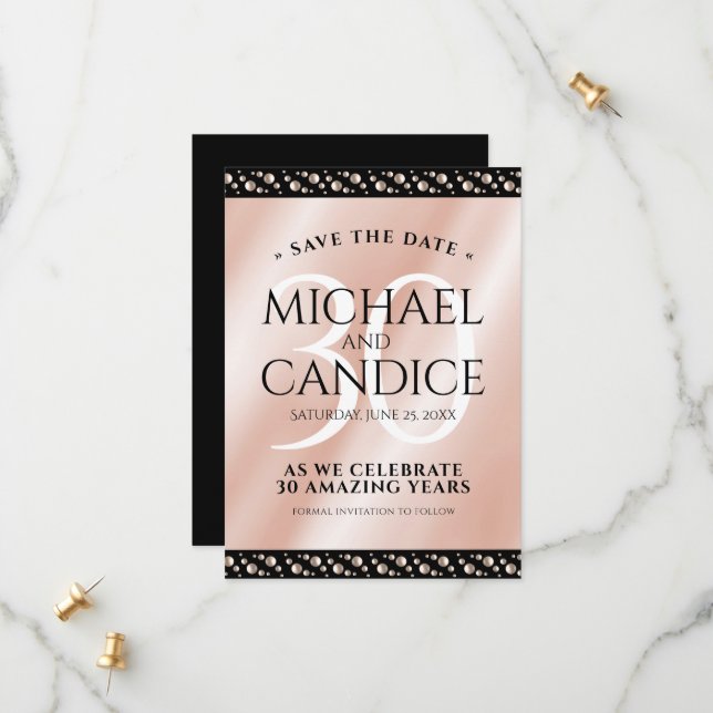 Reserve A Data Celebração do Aniversário de Casamento de Pearl 30 (Frente/Verso In Situ)