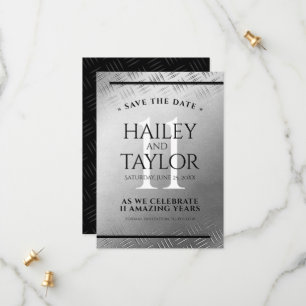 Reserve A Data Celebração do Aniversário do Casamento de Aço Eleg