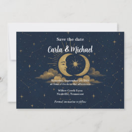 Reserve A Data Celestial Moon and Stars Save the Date Invitation