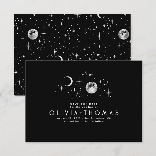 Reserve A Data Celestial Starry Night Moon Black Salvar Data (Frente/Verso)