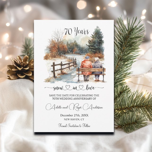 Reserve A Data Cena de Inverno de Aniversário de Casamento de 70  (Criador carregado)