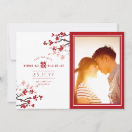 Reserve A Data Cerejeiras Vermelhas Dupla Felicidade Chinesa Foto