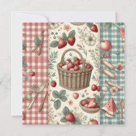 Reserve A Data Cesta de Frutas Gingham Diversão