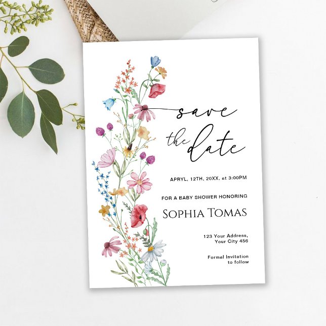 Reserve A Data Chá de Bebê de Flores Silvestres (Criador carregado)