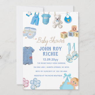 Reserve A Data Chá de fraldas | Azul Baby Boy