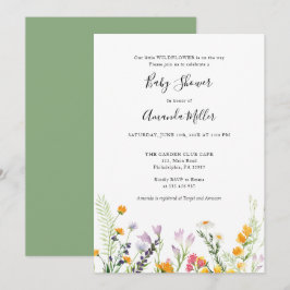 Reserve A Data Chá de fraldas de flores selvagens Boho Primavera