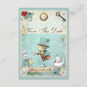 Reserve A Data Chá de fraldas Wonderland Mad Hatter Salve A Data