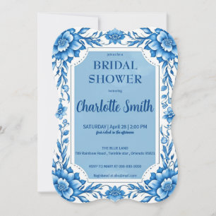 Reserve A Data Chá de noiva floral chinesa Blue Chinoiserie