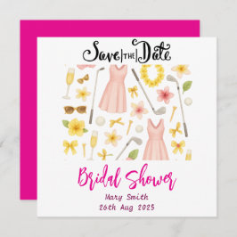 Reserve A Data Chá de Noiva temático de Golfe Havaiano para Noiva