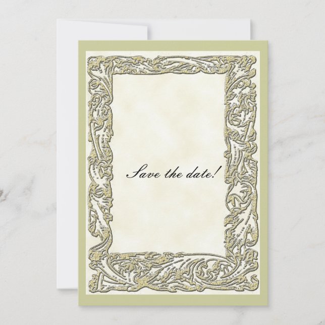 Reserve A Data Chá de panela Elegante de Quadro Dourado (Frente)