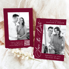 Reserve A Data Chamado de Caligrafia Elegante Foto Código QR Casa