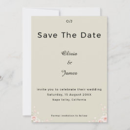 Reserve A Data Champagne Ivory Whispered Petals Minimalist Script