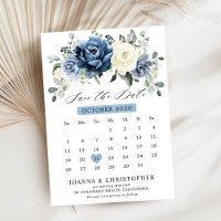 Champanhe de Marinho Azul de marfim Calendário flo