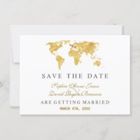 Charm Destination Gold World Map Wedding