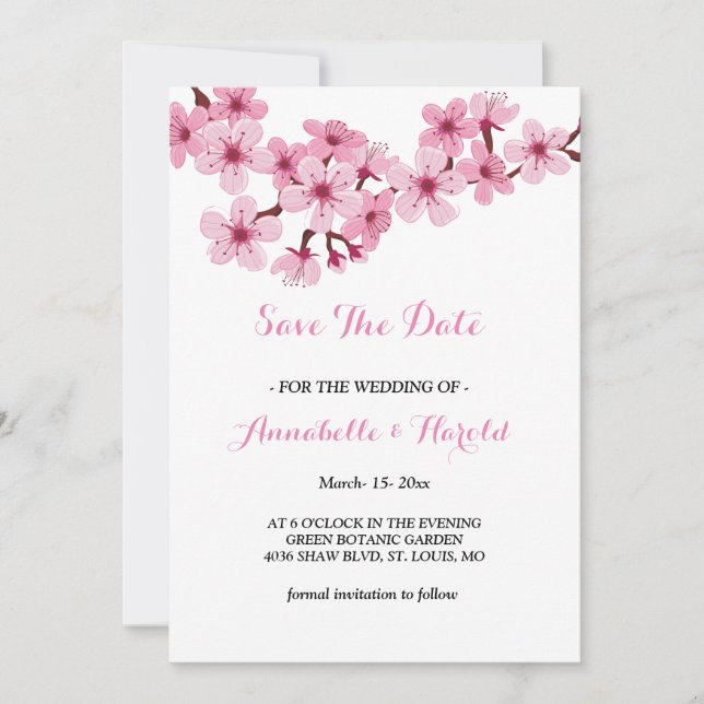 Reserve A Data Cherry Blossom Pink White floral Salvar data (Frente)