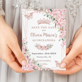 Reserve A Data Cherry Blossomo Rosa Butterflies Quinceañera
