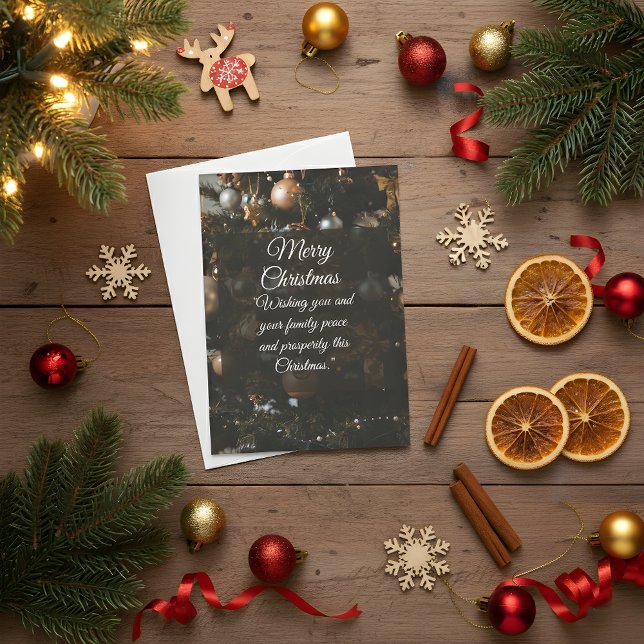 Reserve A Data Chic Black & Gold Christmas Greeting Card | Elegan (Criador carregado)