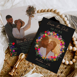 Reserve A Data Chic Boho Flores Selvagens Brilhantes 2 fotos casa