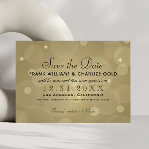 Reserve A Data Chic Bolhas Estrelas Ouro Champanhe Casamento
