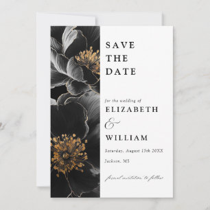 Reserve A Data Chic Botânico Floral de Casamento Moderno e Elegan