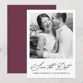 Reserve A Data Chic Burgundy Foto Save the Date