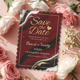 Reserve A Data Chic Burgundy Gold Agate Marble Modern Wedding 