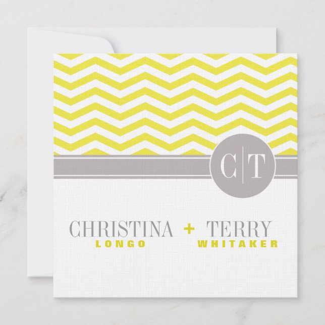 Reserve A Data Chic Chevron de Christina - Salve a Data | amarelo (Frente)