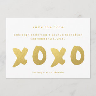 Reserve A Data Chic Dourado   Moderno Simples XOXO Salvar Data