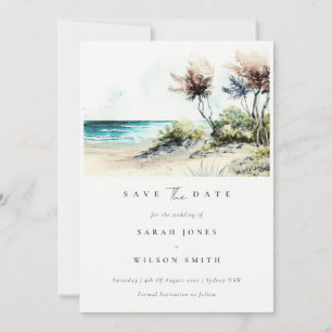 Reserve A Data Chic Dusky Palm Beach Watercolor Seascape