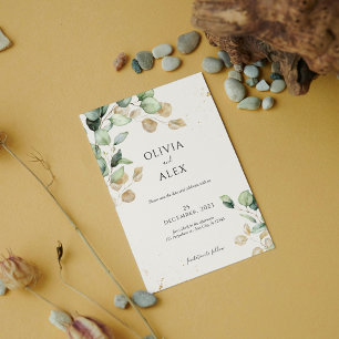 Reserve A Data Chic Eucalyptus Greenery com Detalhes Dourados Cas
