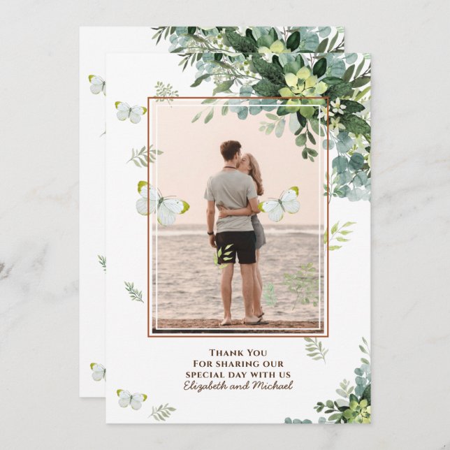 Reserve A Data Chic Eucalyptus Greenery Deixa Casamento Esmeralda (Frente/Verso)