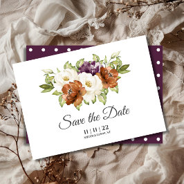Reserve A Data Chic Floral Casamento de Outono Salve a Data