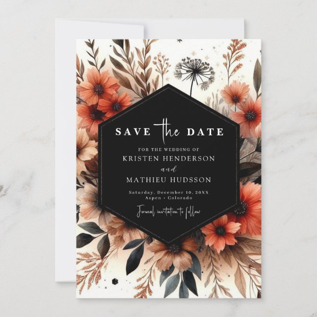 Reserve A Data Chic Floral Terracotta Wedding (Frente)