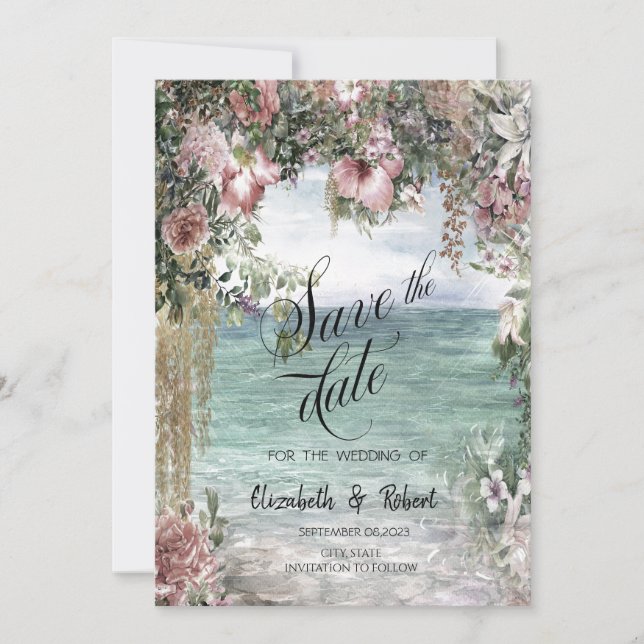 Reserve A Data Chic Flowers Oceano Salvar Data (Frente)