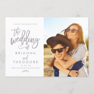 Reserve A Data Chic Hand Lettered Save The Date Photo