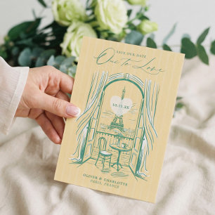 Reserve A Data Chic La Dolce Vita Desenhado à Mão Torre Eiffel Pa