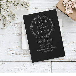 Reserve A Data Chic Minimalista Preto e Branco