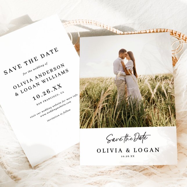 Reserve A Data Chic Moderno Script Foto Casamento Save The Date (Criador carregado)