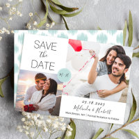 Chic Monograma de Menta para Casamento Foto Save T