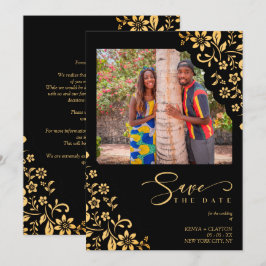 Reserve A Data Chic Orange Flourish Ornament Photo Wedding