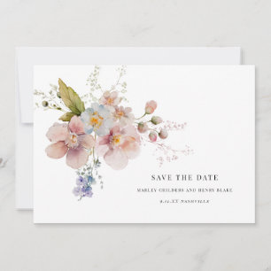 Reserve A Data Chic Pink Watercolor Floral de Casamento Floral Sa