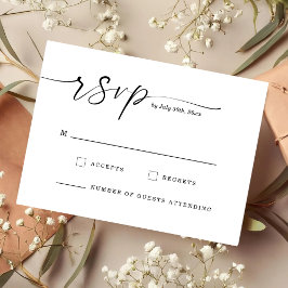 Reserve A Data Chic Script Monogram Wedding Response Card