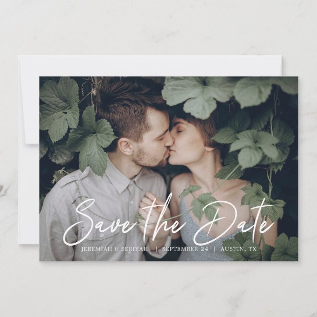 Reserve A Data Chic Script Save the Date Foto (Frente)