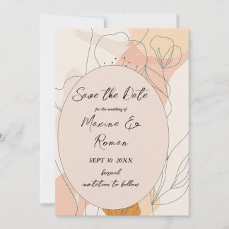 Reserve A Data Chic, tons de rosa com flores pretas e armação