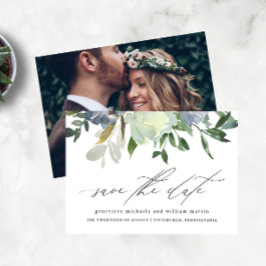 Reserve A Data Chic Watercolor Floral e Deixa Foto de Casamento